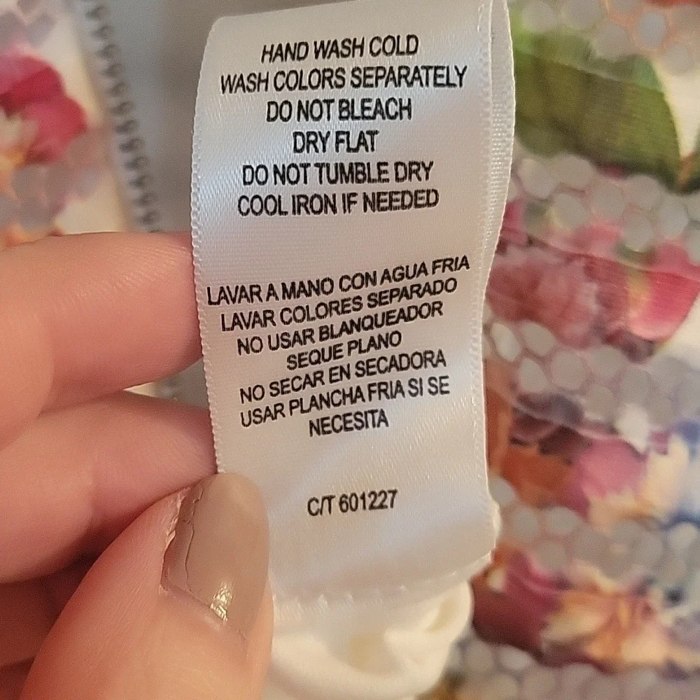 Gabby Skye ivory floral fit and flare tank dress 6 - Picture 16 of 16